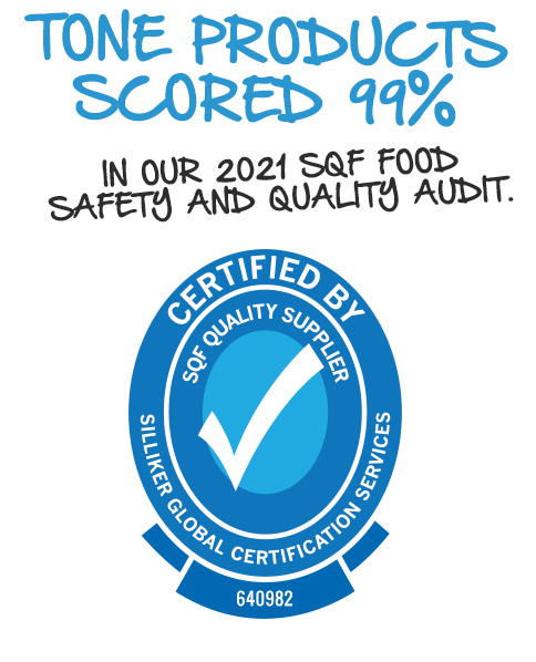 Tone Products scored 99% in our 2021 SQF Food Safety and Quality audit